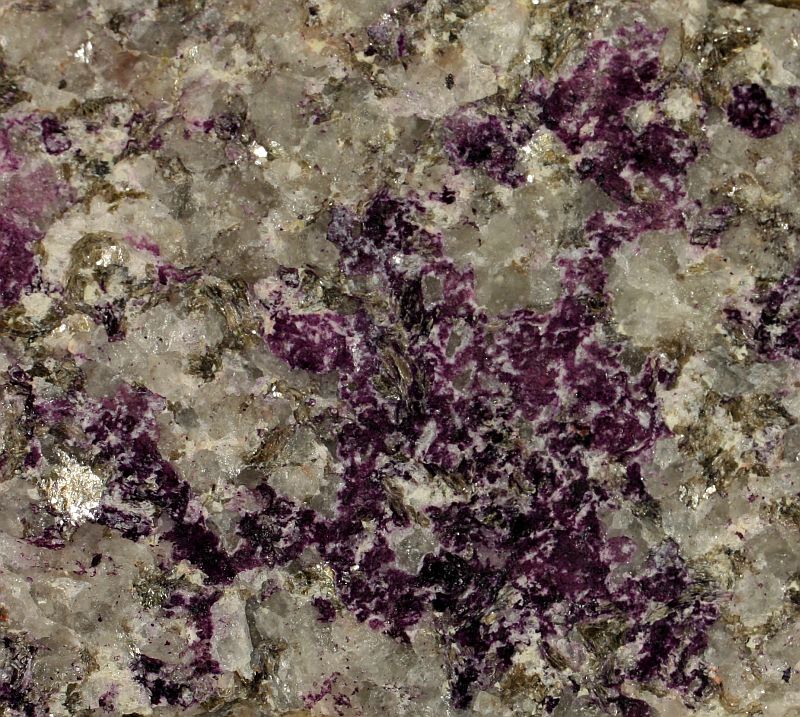 Fluorite and zinnwaldite in greisen Fluorite and zinnwaldite in greisen