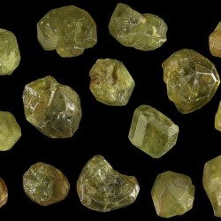 Andradite (garnet) crystals