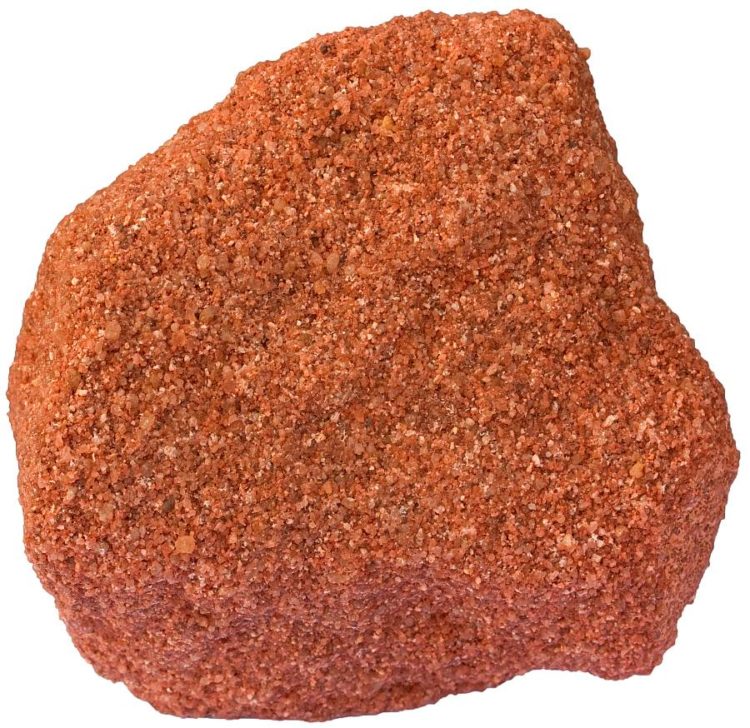 Strongly cemented sandstone with a red rematitic cement from the Negev Desert, Israel.