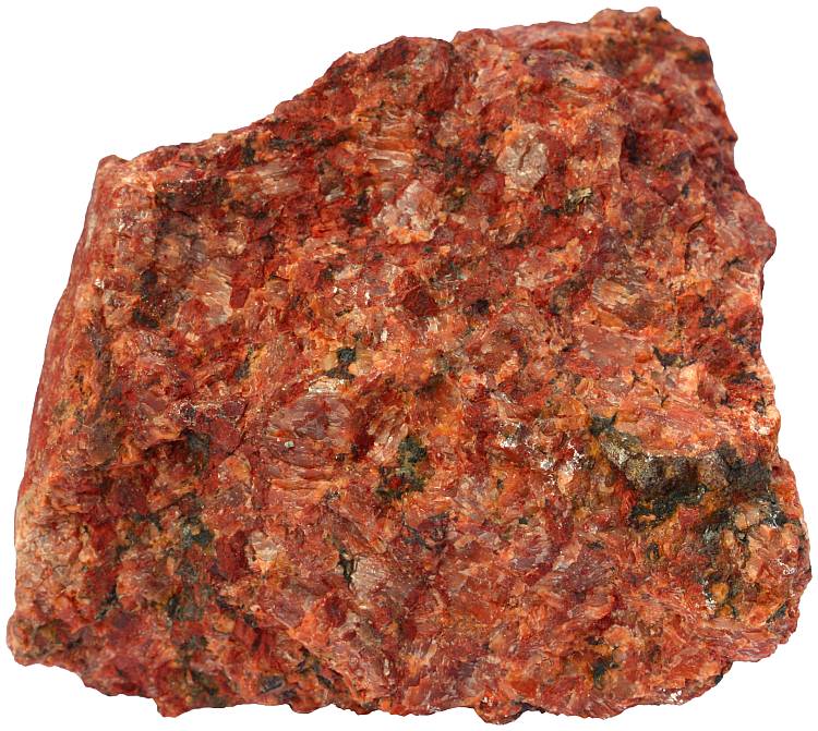 Quartz alkali feldspar syenite rock sample