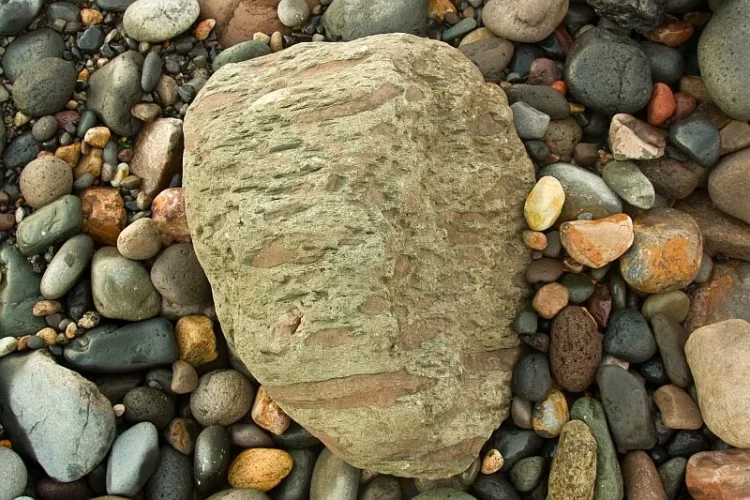 Boulder of ignimbrite