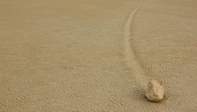 Moving rock of Racetrack Playa