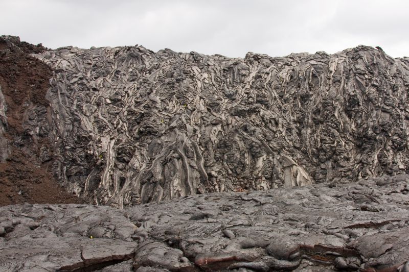 Pahoehoe-type lava flow in Hawaii