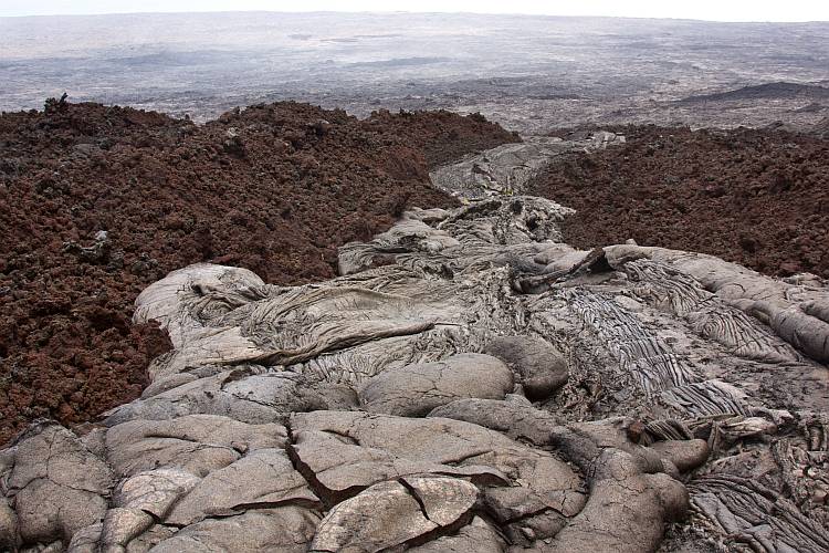 Pahoehoe and aa lava