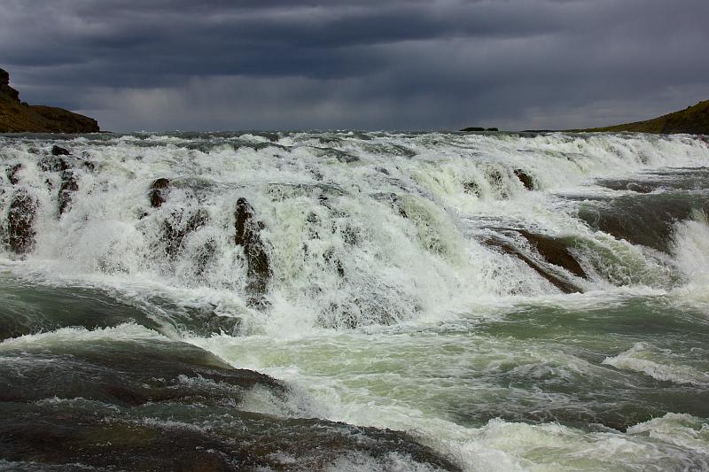 Upper cascade of Gullfoss waterfall in Iceland