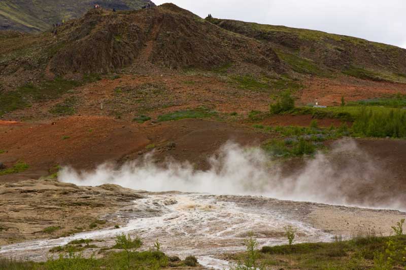 Área geotérmica perto de Strokkur na Islândia