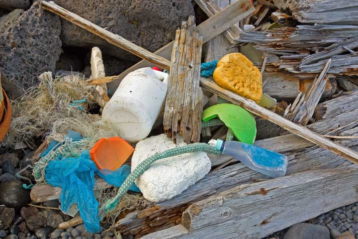 marine garbage on the Icelandic coast