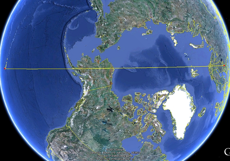 Estonia Hawaii great circle
