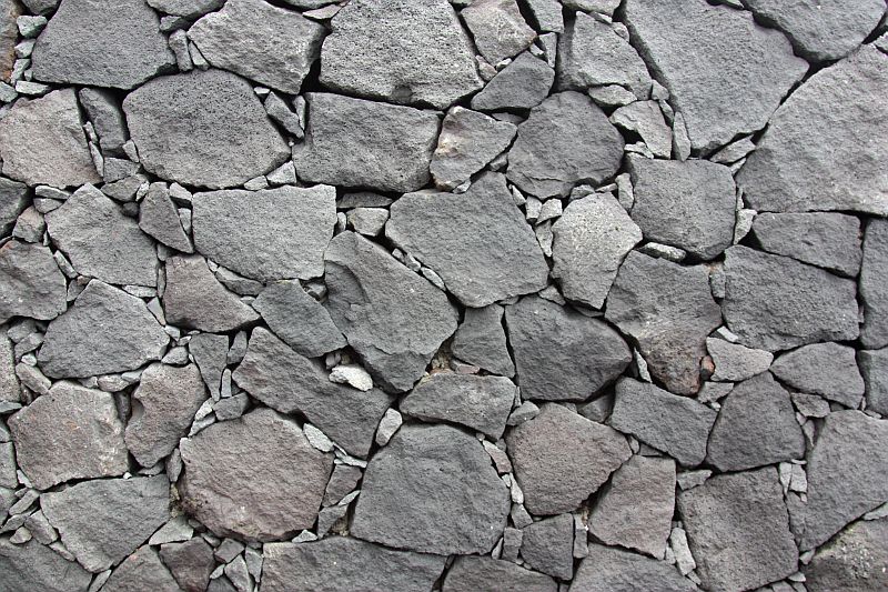 Basanite stone wall