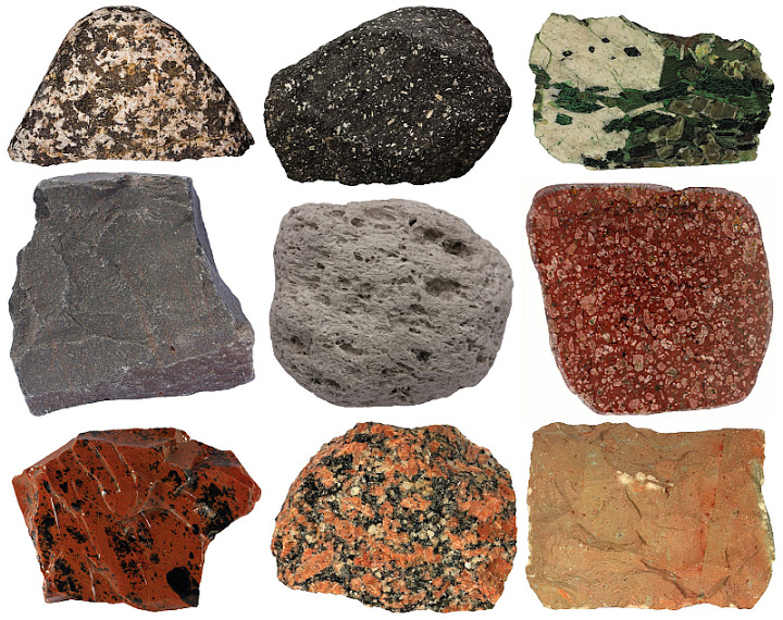 Igneous rock samples