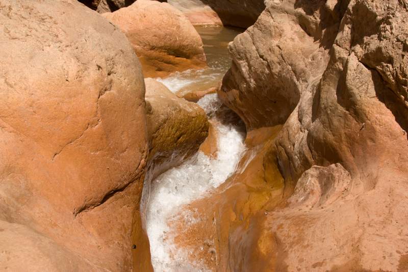 River under the natural bridge of Imi n'Ifri in Morocco