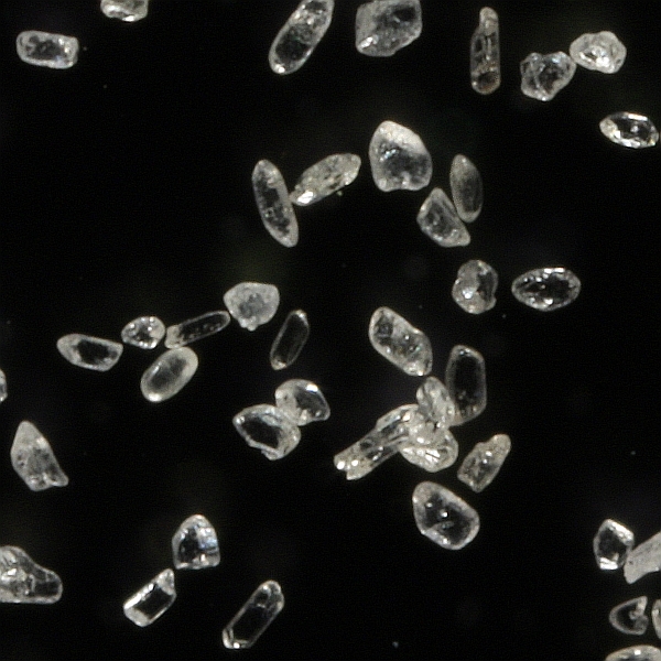 Test shot of zircon crystals.